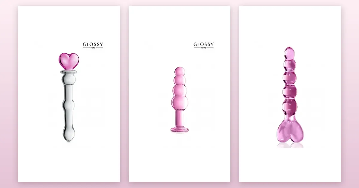 Godes en verre et en métal : Gode verre Glossy Toys n°21, Plug verre Glossy Toys n°9 Pink, Gode verre Icicles n° 43