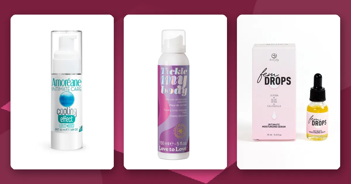 Lubrifiant effet rafraîchissant, mousse de massage et sérum intime hydratant