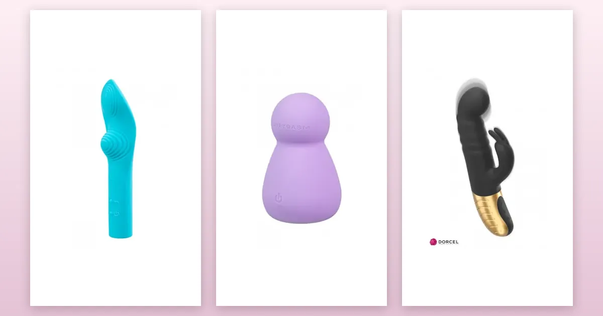 Produits cités dans le guide : Vibro rechargeable LunaCharm bleu, Mini vibro rechargeable Applust violet, Vibro Rabbit G Stormer
