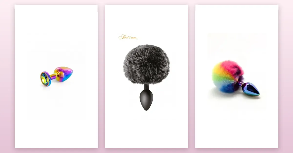 Plugs bijou : Plug bijou arc-en-ciel S, Plug queue de lapin, Plug métal Filippi Rainbow M