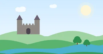 Illustration : collines, château et rivière de Wallonie